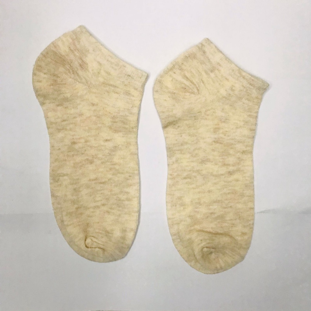 ⭐Bobastore⭐ R108 Kaos Kaki Polos Wanita KaosKaki Spandek Pendek Korea Murah Short Socks-MOTIF 2 PUTIH BEIGE