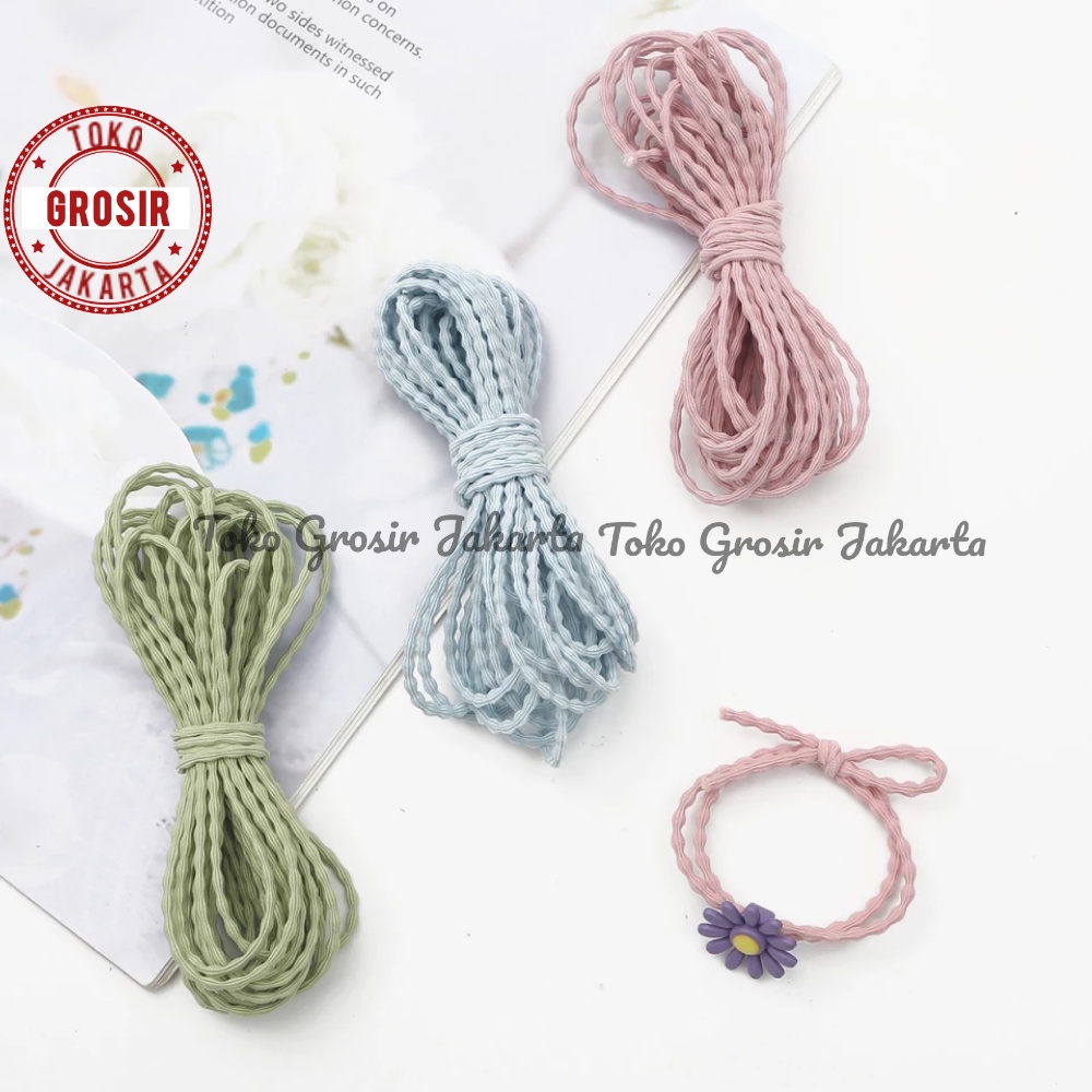 Tali Karet Gembul Tali Elastis Gerigi Model Padi Tali Karet Curly Boba [1 Yard]