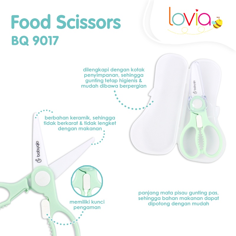 Babyqlo Baby Ceramic Food Scissors / Gunting Makanan Keramik Anak Bayi