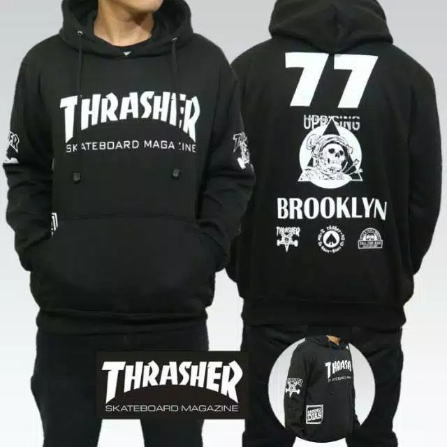 (BIG SALE) SWEATER THRASHER 77 / HOODIE THRASHER BROKLIN BIG SIZE M L XL XXL