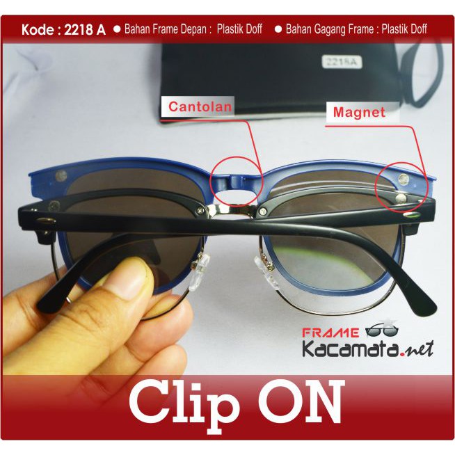 Kacamata Hitam Wanita Anti Radiasi Minus Cylinder Model Clip On 5 in 1