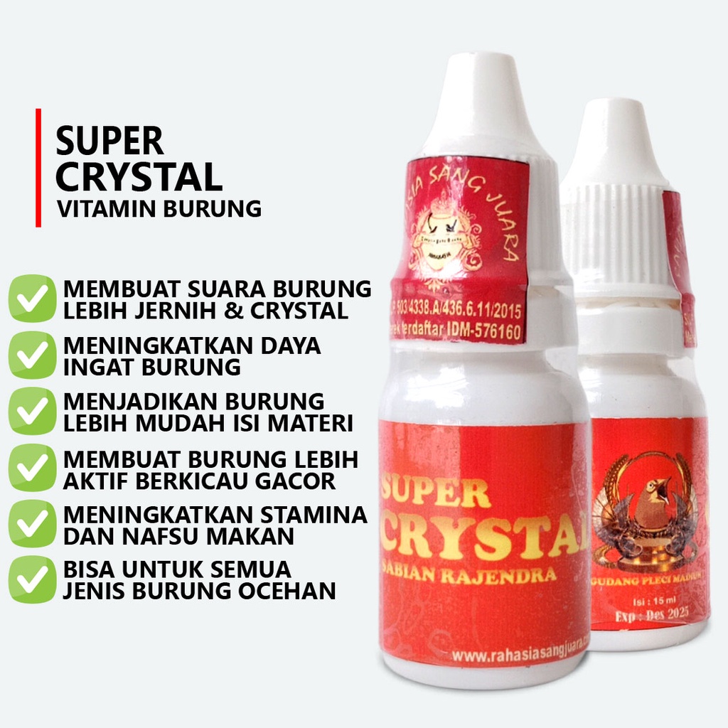 SUPER CRYSTAL | VITAMIN BURUNG LOVEBIRD MURAI KENARI KACER CUCAK IJO TRUCUK PLECI GACOR KICAU