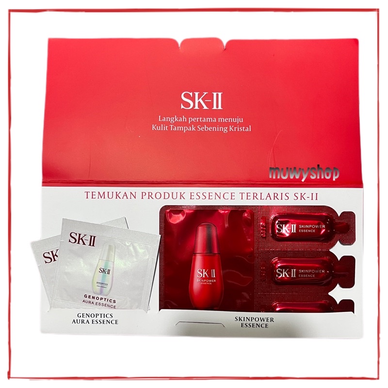 SK-II sample new user ( 2pc Genoptics Aura Essence Sachet + Skinpower sachet isi 3 )