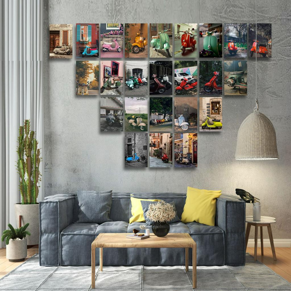 (32Pcs)Hiasan Dinding Kamar Vespa Aesthetic Vintage Ukuran A6 A5 A4 aesthetic wall collage wall art 