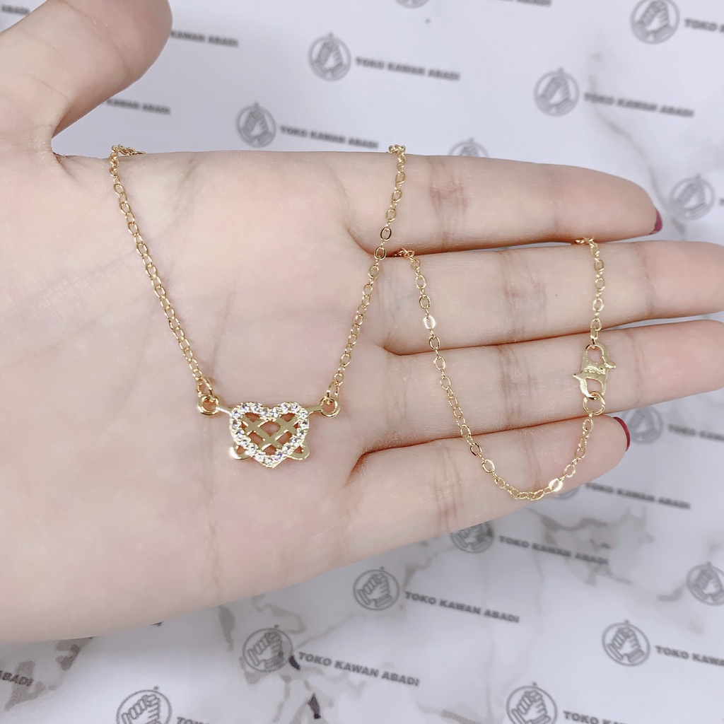 Xuping Gold Perhiasan Fashion Kalung Wanita Liontin Permata Mewah Anti Karat *43