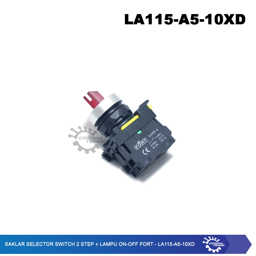 LA115-A5-10XD - Saklar Selector Switch 2 Step + Lampu On-Off FORT