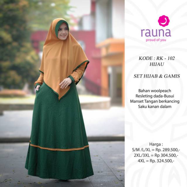 Rauna set Hijab & Gamis RK - 102# Gamis # Rauna#Set Hijab & Gamis