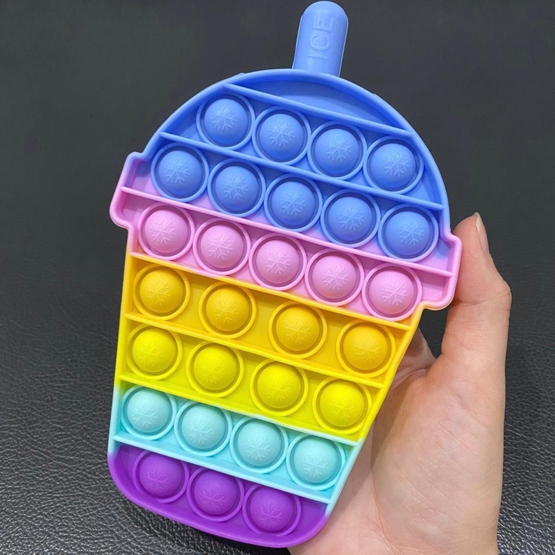 POP IT PASTEL BOBA DRINK popits milk tea lucu murah rainbow drink minuman