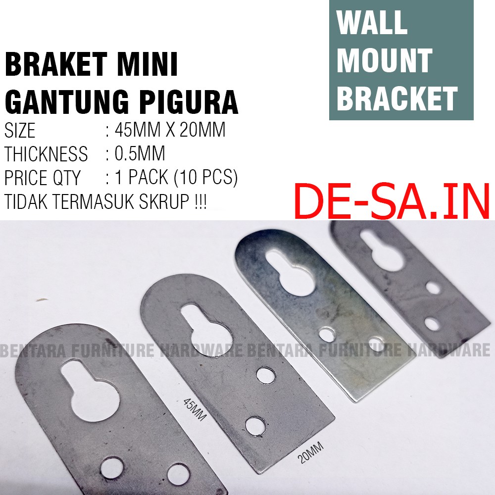 10 x BRAKET PLAT GANTUNG FOTO PHOTO FIGURA DINDING FRAME WALL MOUNT