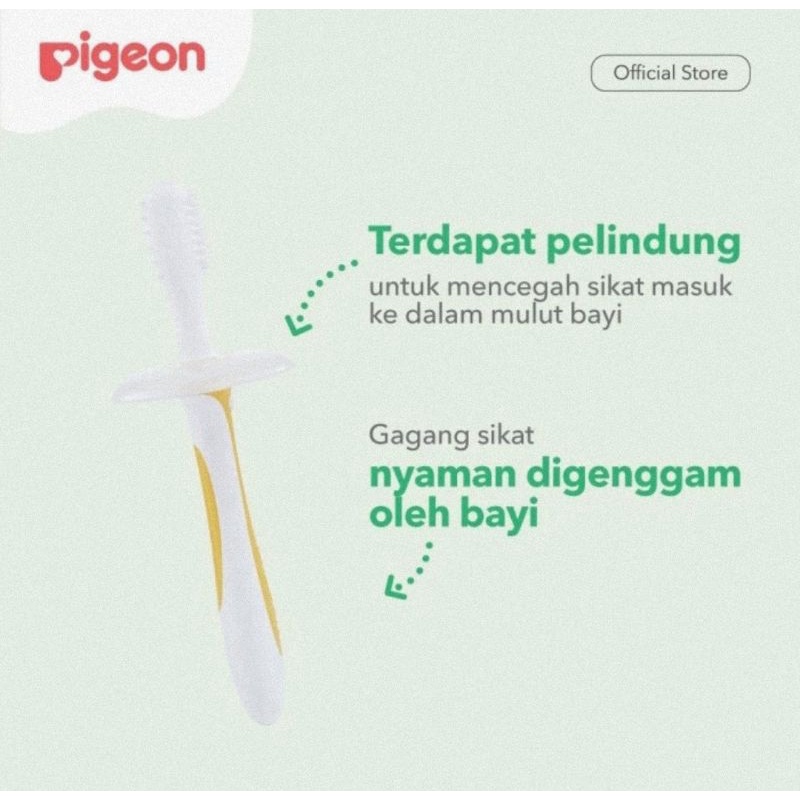 Pigeon Training Toothbrush Lesson 1 (Usia 6-8 Bulan) - Sikat Gigi Bayi &amp; Anak