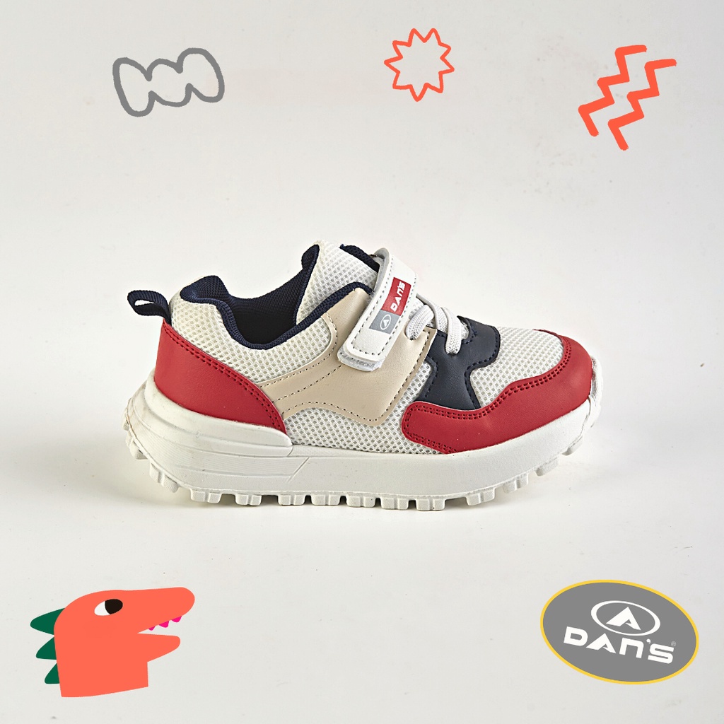 Dans Jovie Sepatu Sneakers Anak Laki-Laki - White Red