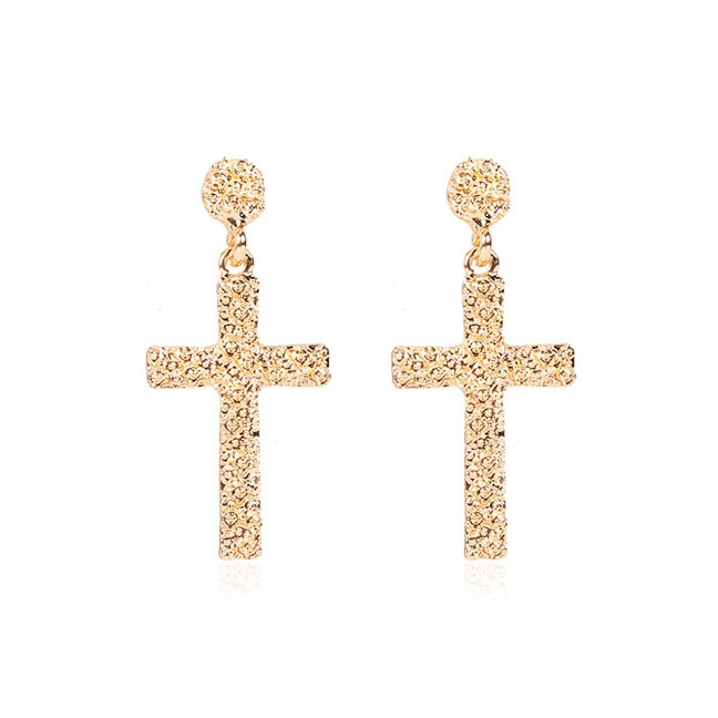 LRC Anting Tusuk Fashion Alloy Alloy Geometric Cross Earrings K97075