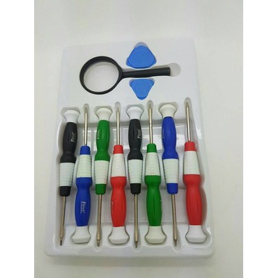 Tooll kit Screw driver Obeng Warna Fatick 8 Pcs+Kaca Pembesar Termurah