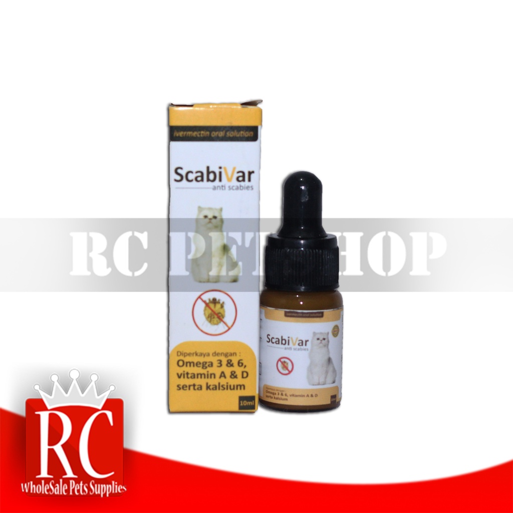 Obat Kucing Scabivar Cat 10ml Sirup Cair Untuk Scabies Minum 10 ml