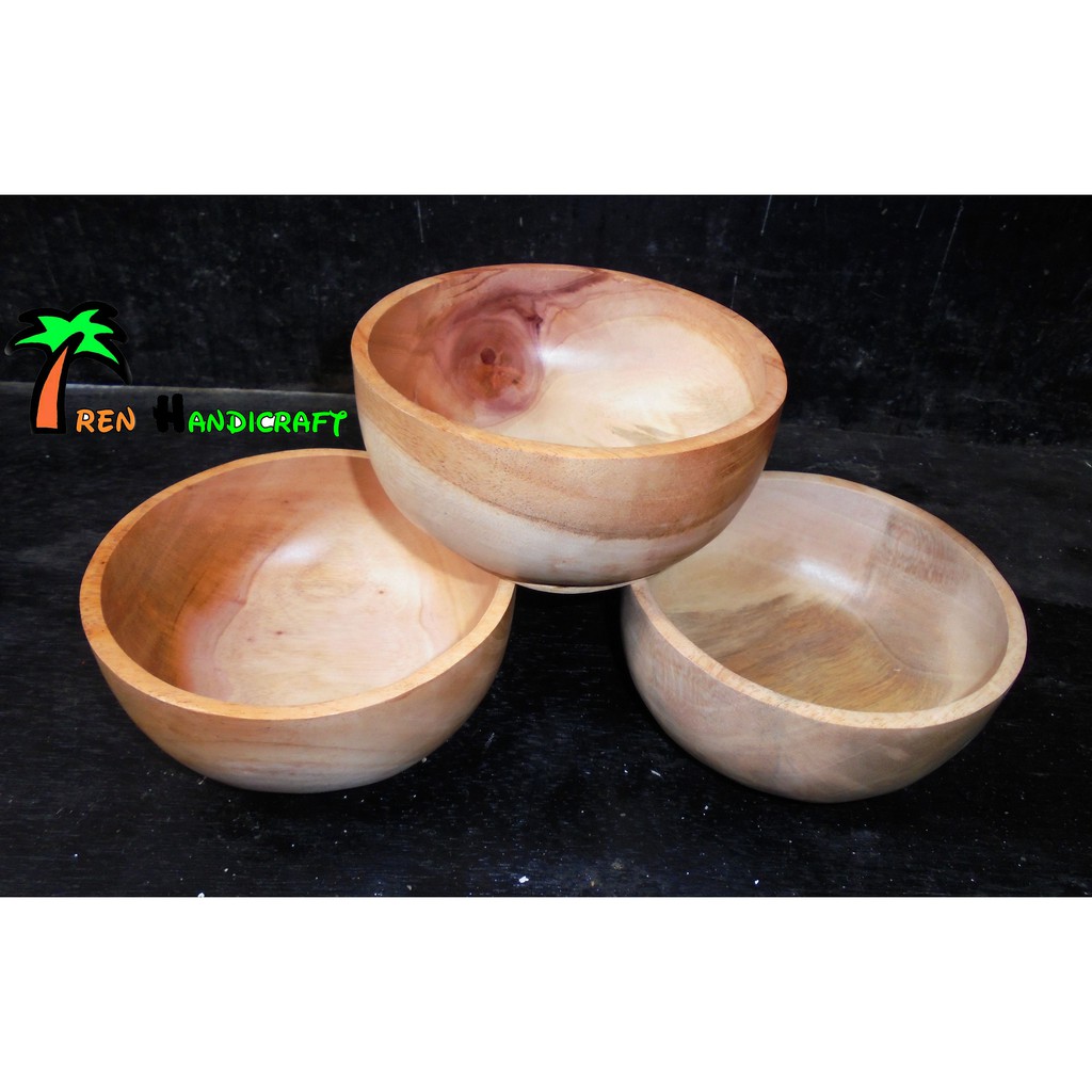 Mangkok kayu  mahoni 15cm Shopee Indonesia