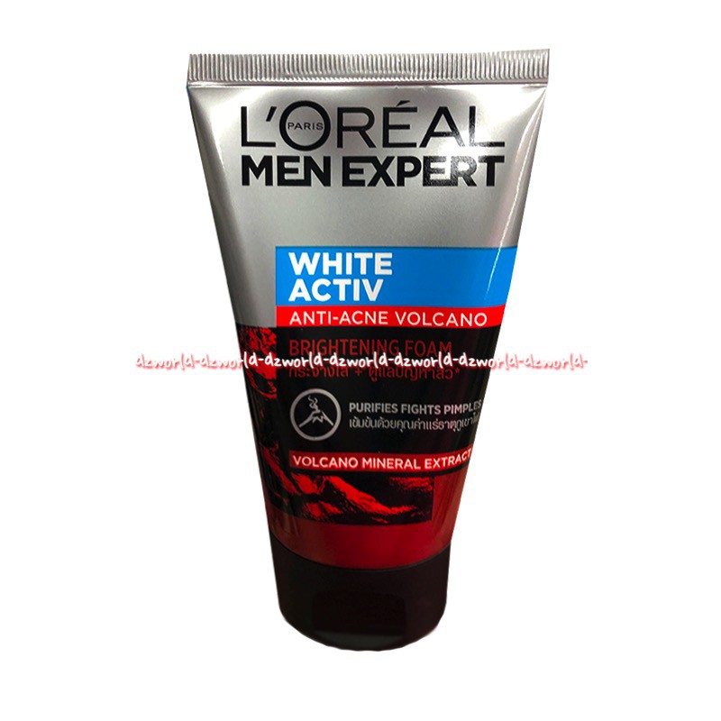 L'oreal Men Expert White Activ 100ml anti Acne Volacano Pembersih Muka Pria Loreal Mens Men's