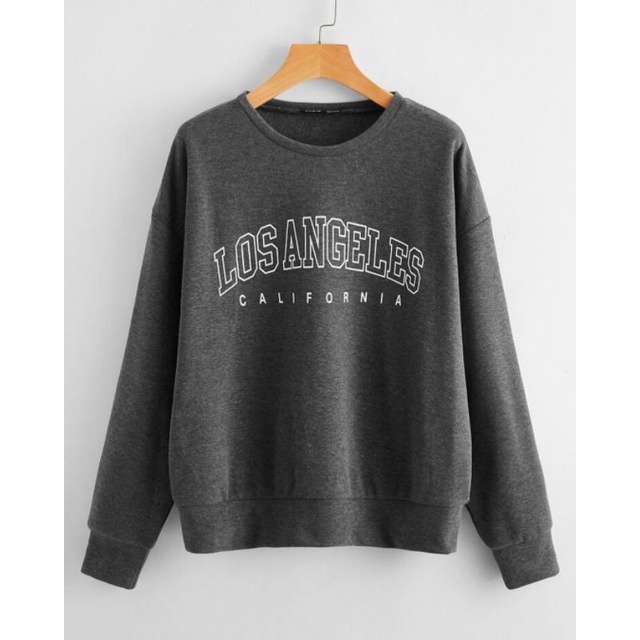 BASIC OBLONG LOS ANGELES CALIFORNIA BLACK SWEATER UNISEX TERBARU&quot;