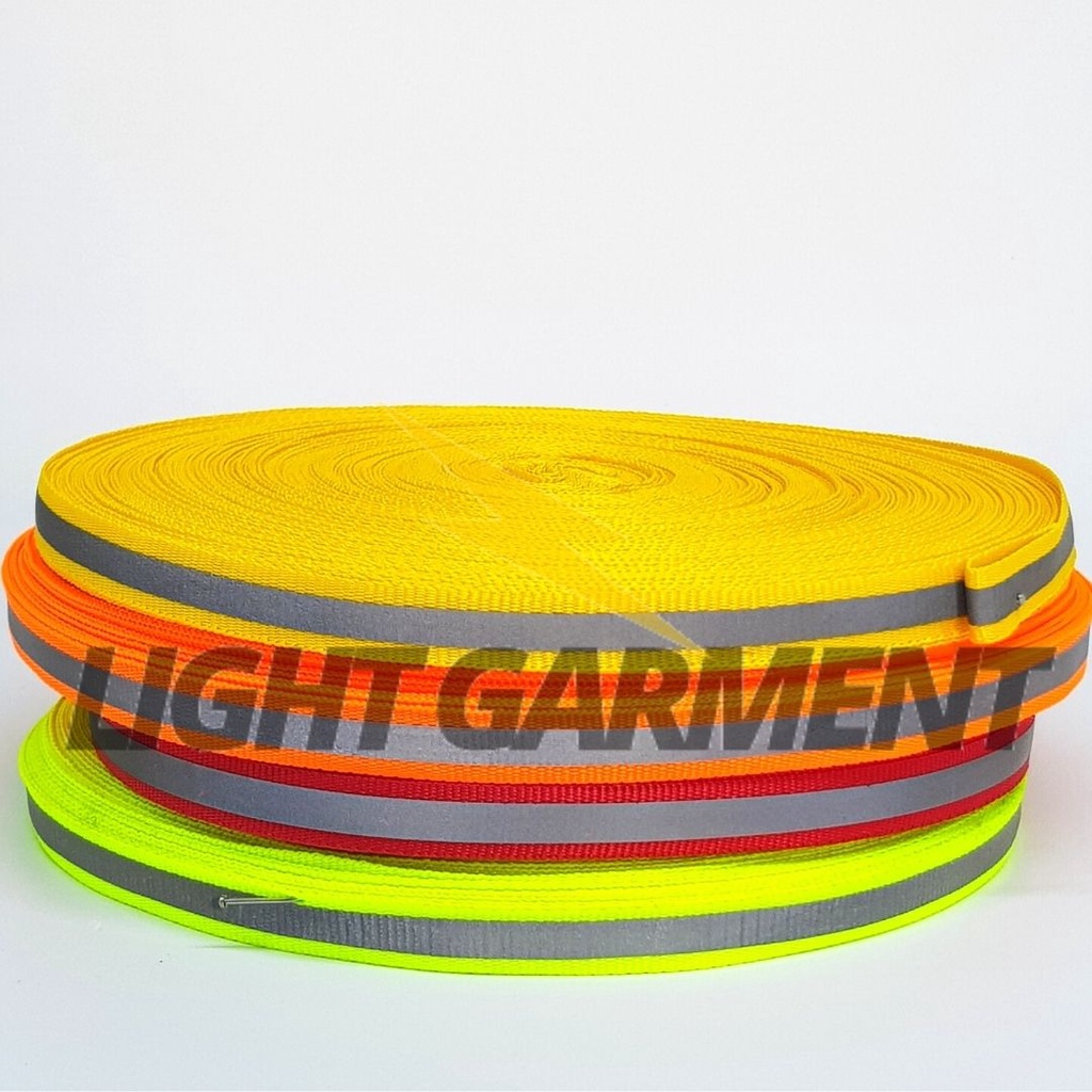 Pita Scotchlite GRADE A Skotlet Scotlight Reflektor 1 cm isi 50 meter / Reflektif Kombinasi Mix Warna Baju Safety