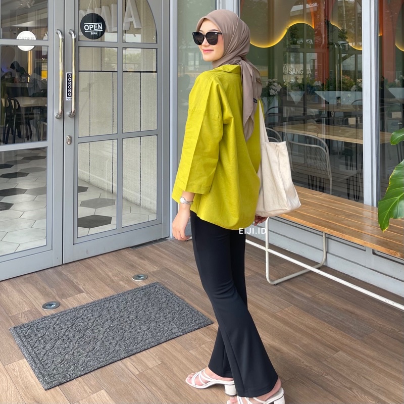 Hana Shirt - Kemeja Linen Oversize Shirt Lengan Panjang Wanita