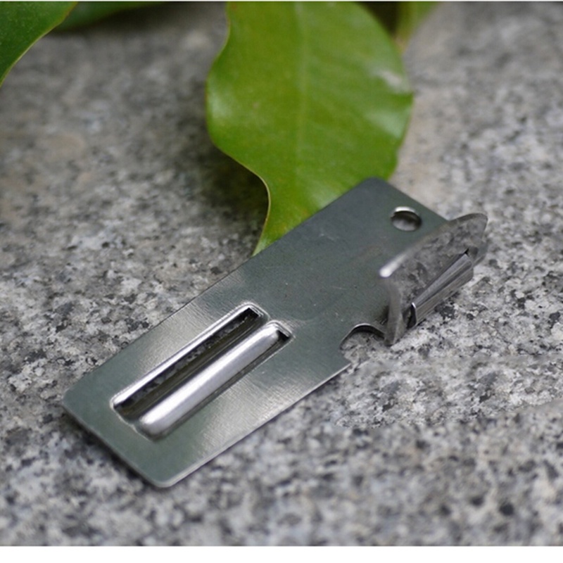 {LUCKID}2&quot; Double Peeler Stainless Steel 2 in 1 EDC Pocket Multi Tool Outdoor Can Opener