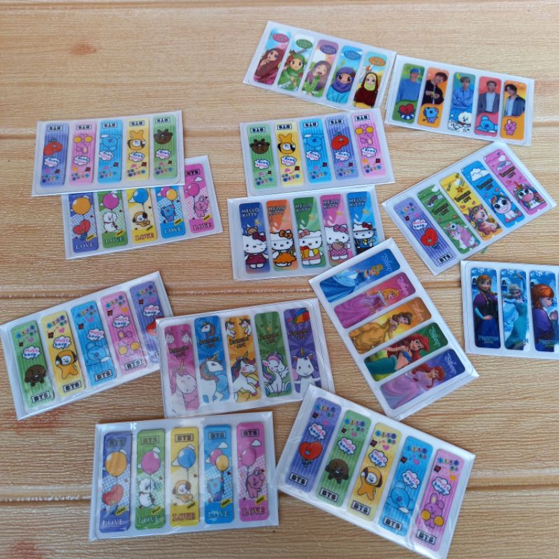 STICKY NOTES/Pembatas Buku PLASTIK/Sticky Note/pembatas karakter