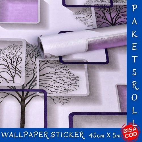 Murah Paket 5 Roll Walpaper dinding/Sticker Dinding Anti Air/Wallpaper DInding Kamar Tidur Motif