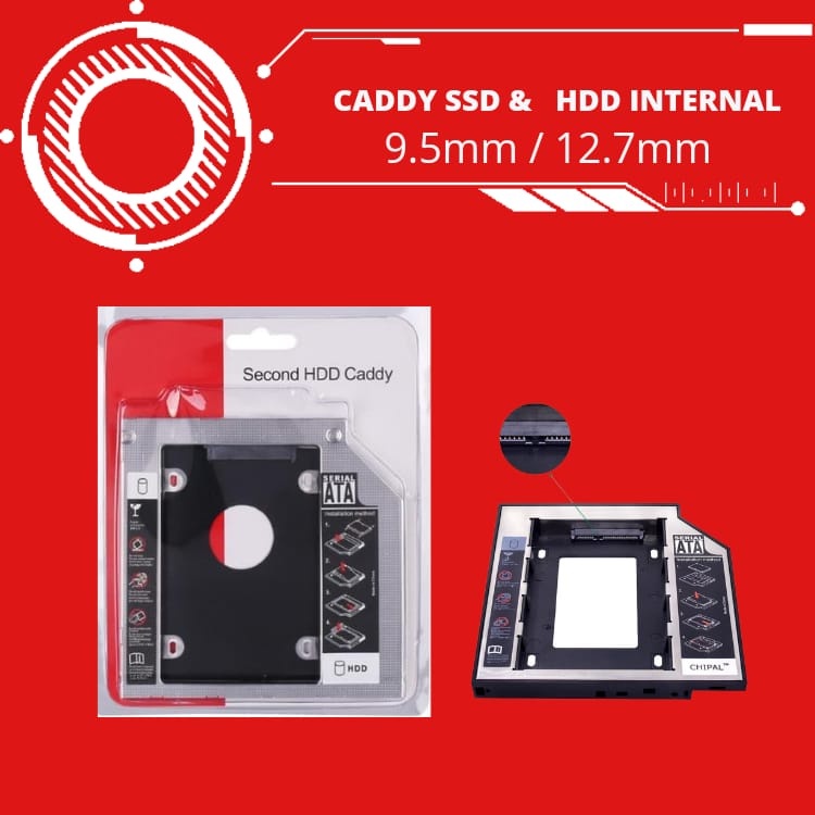 CADDY HDD harddisk Caddy 9.5mm SSD Sata For Laptop / Notebook 9.5 mm / 12.7 mm Original