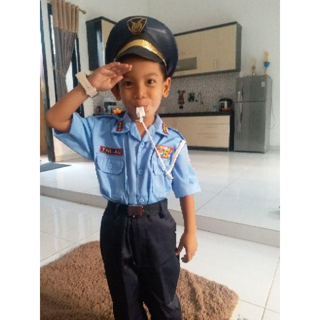 BAJU TNI AU ANAK SERAGAM ANGKATAN UDARAN ANAK KARNAVAL lengan pendek