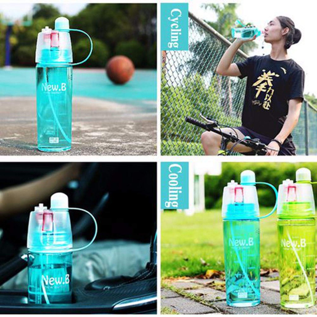 BOTOL MINUM SPRAY 600ML ANTI BOCOR/ BOTLE SPRAY SPORT WATER BPA FREE