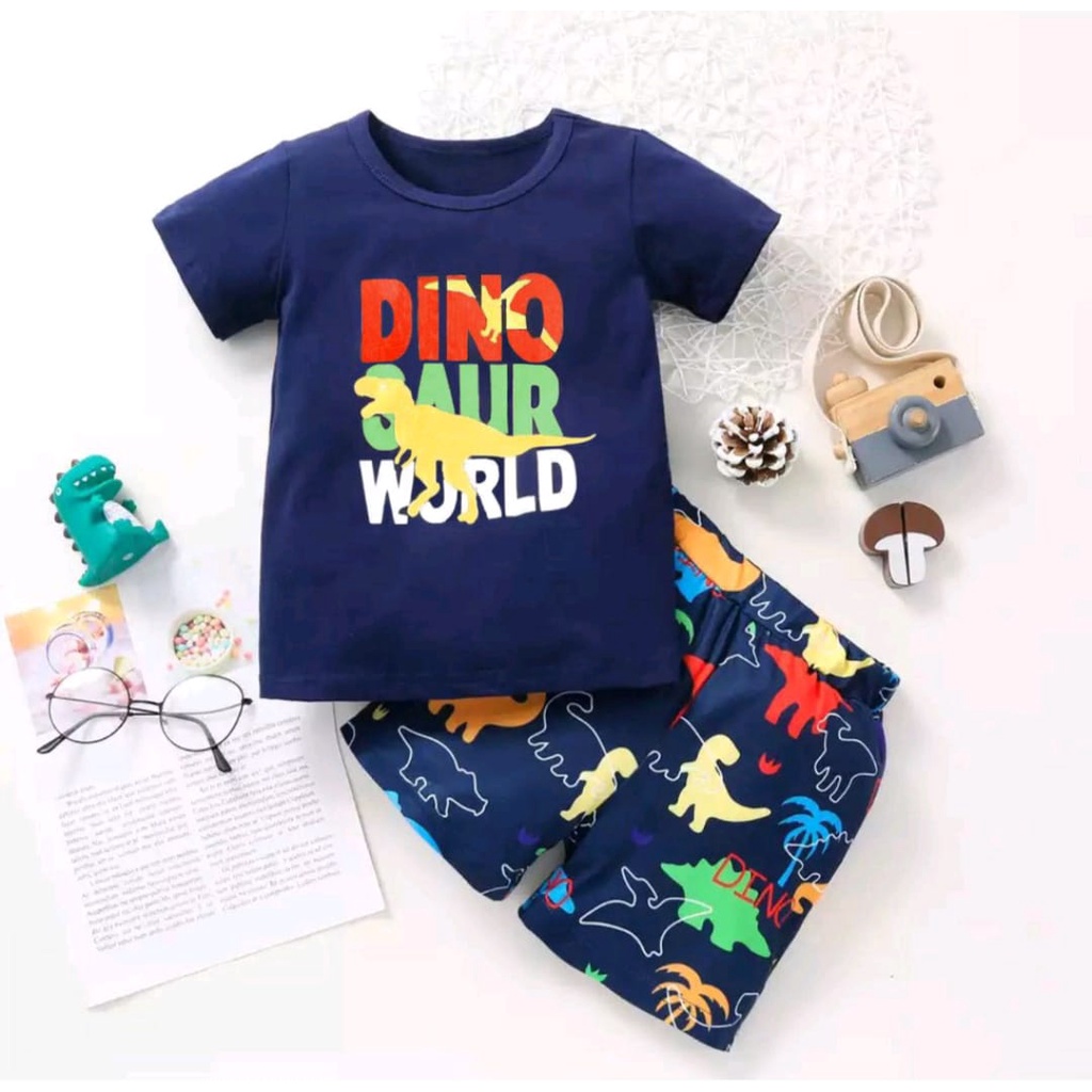 SETELAN BAJU ANAK LAKI LAKI 1-5 TAHUN SETELAN BAJU ANAK MOTIF DINO SETELAN BAJU ANAK TERBARU 2022 SE