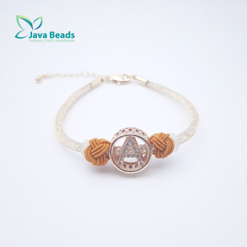 Gelang Tali Kawat Kristal Glitter Untuk Charm Liontin Emas