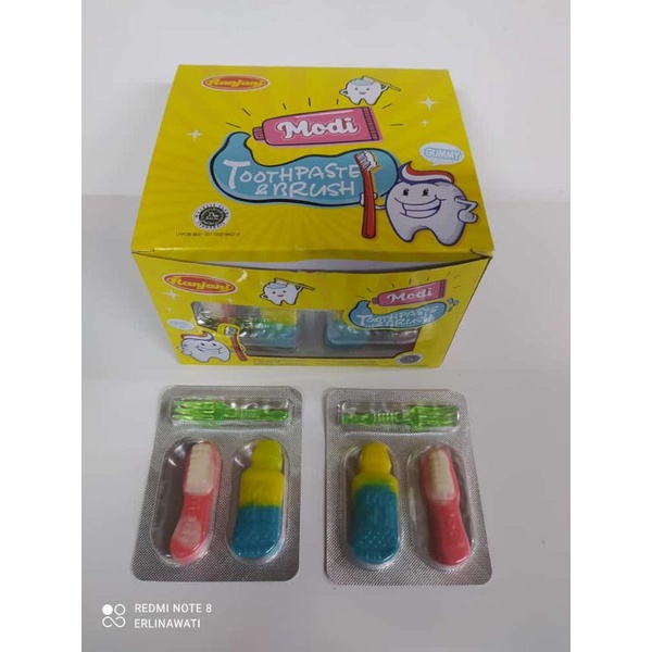 

Permen Cemilan Snack Lunak Gosok Sikat Gigi Tooth Mainan Anak Murah (isi 24 pcs)