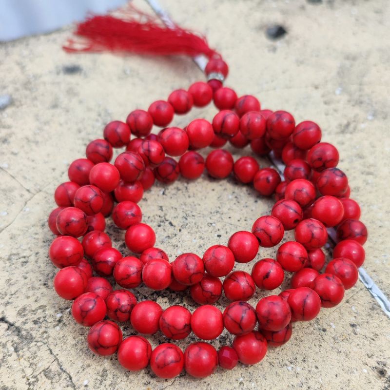 TERMURAH TASBIH BATU PIRUS XINCHIANG MERAH ASLI TOP QUALITY