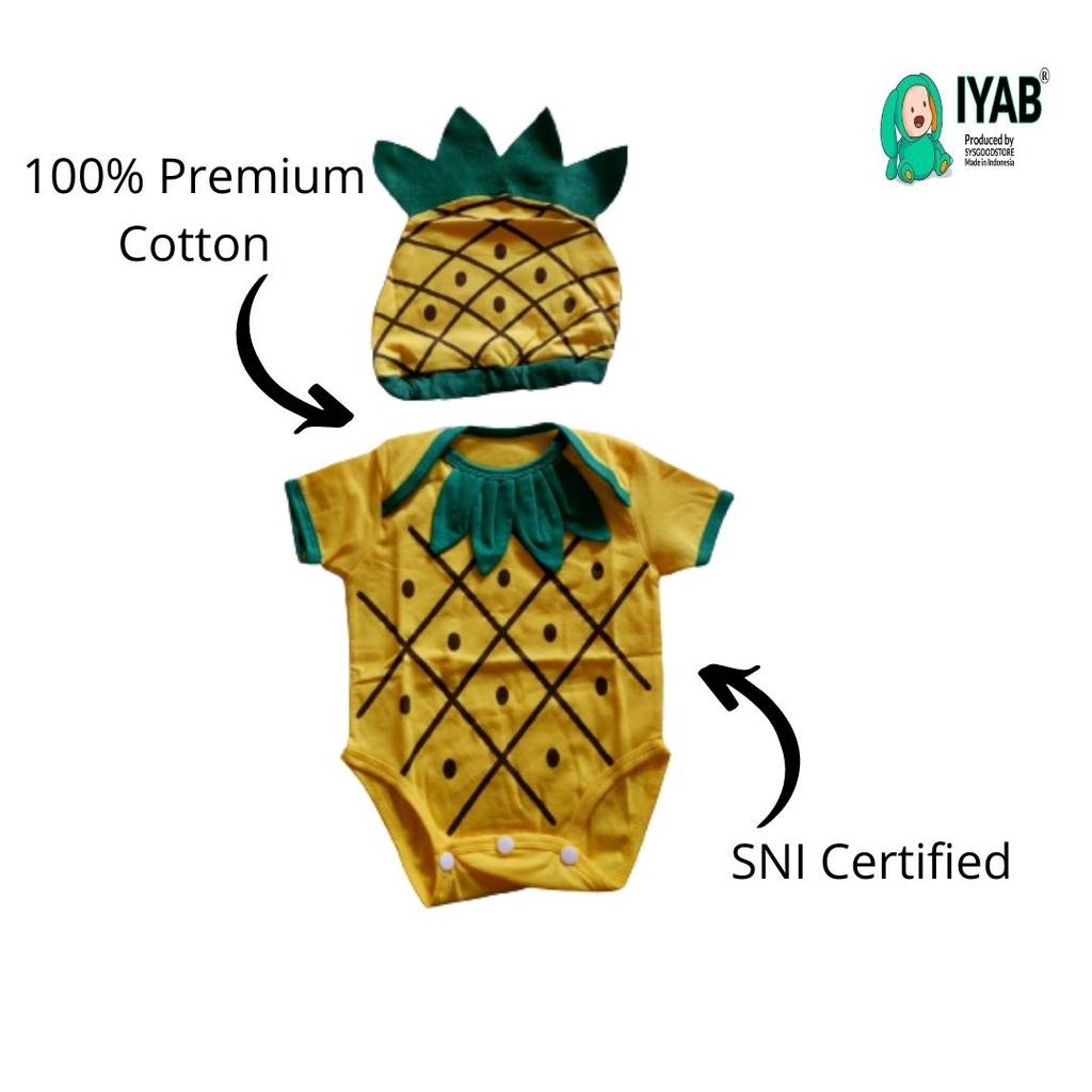 IYAB  Baju Bayi Jumpsuit /Jumper Bayi Nanas Unisex Katun-2