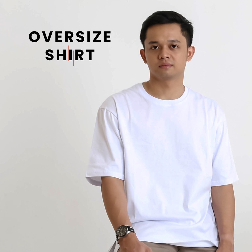 KAOS POLOS OVERSIZE PRIA & WANITA COTTON COMBED 24s PUTIH
