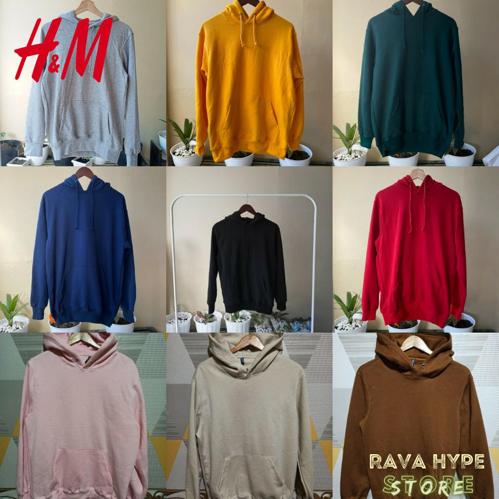 H&amp;M Hoodie Basic / Hoodie HnM Polos Original Pria Wanita