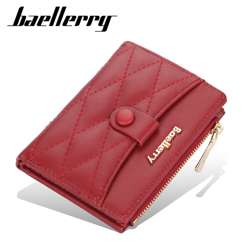 [BISA COD] BAELLERRY N5020 Dompet Wanita Kecil Dompet Pendek Lipat Dompet Kartu Wanita Bahan Kulit PU Leather Premium