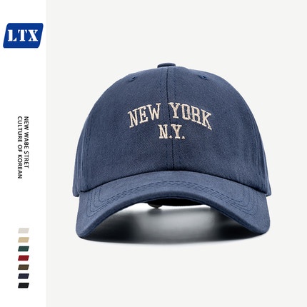 Topi Baseball Motif Bordir Tulisan New York Ny Gaya Retro Korea Untuk Pria Dan Wanita