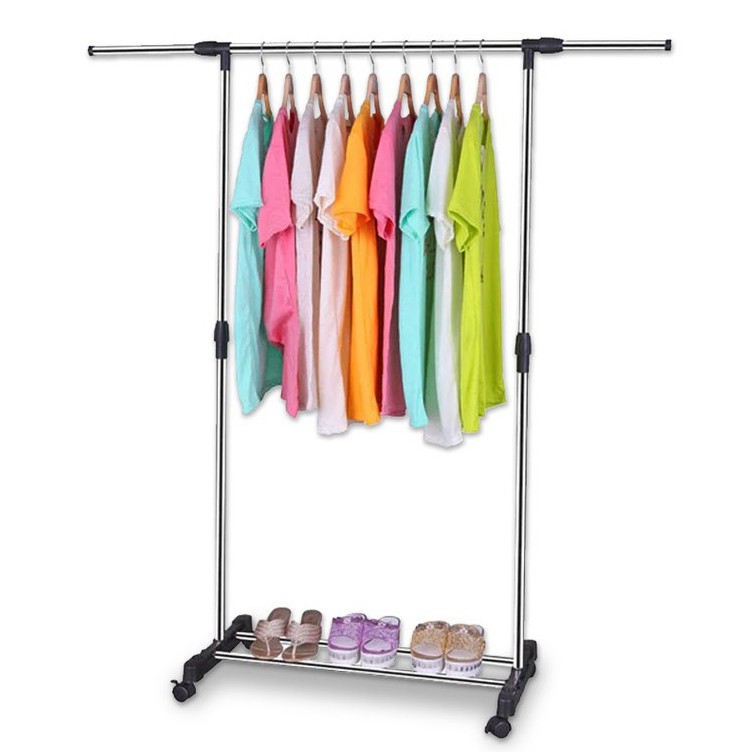 Rak Gantungan Baju Serba Guna [Stand hanger single pole dengan roda]