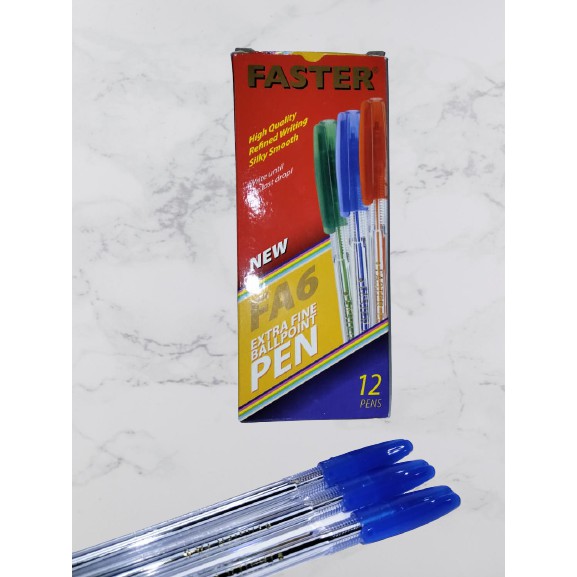 

Faster Ballpoint/ Pulpen FA6, 0.7mm Biru 1 Box 12pcs