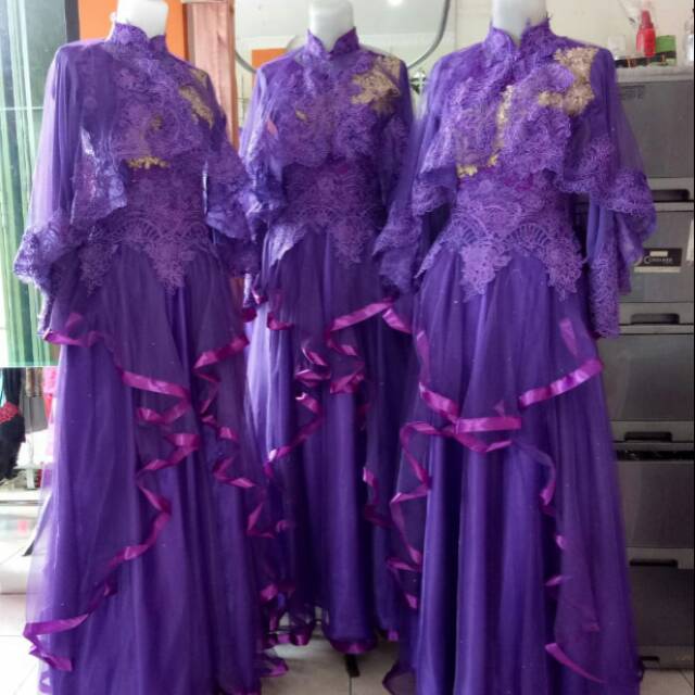 Gaun pengantin/hijab/singer/akad/kebaya/gaun ungu blazer hrg satuan