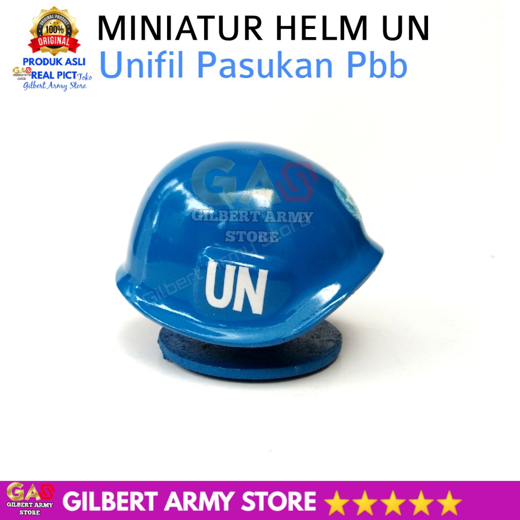 Miniatur Helm UN unifil Libanon Tni Biru  Terbaru GILBERT ARMY STORE Pajangan Dashboard Mobil Lucu Unik Grosir Murah miniatur patung