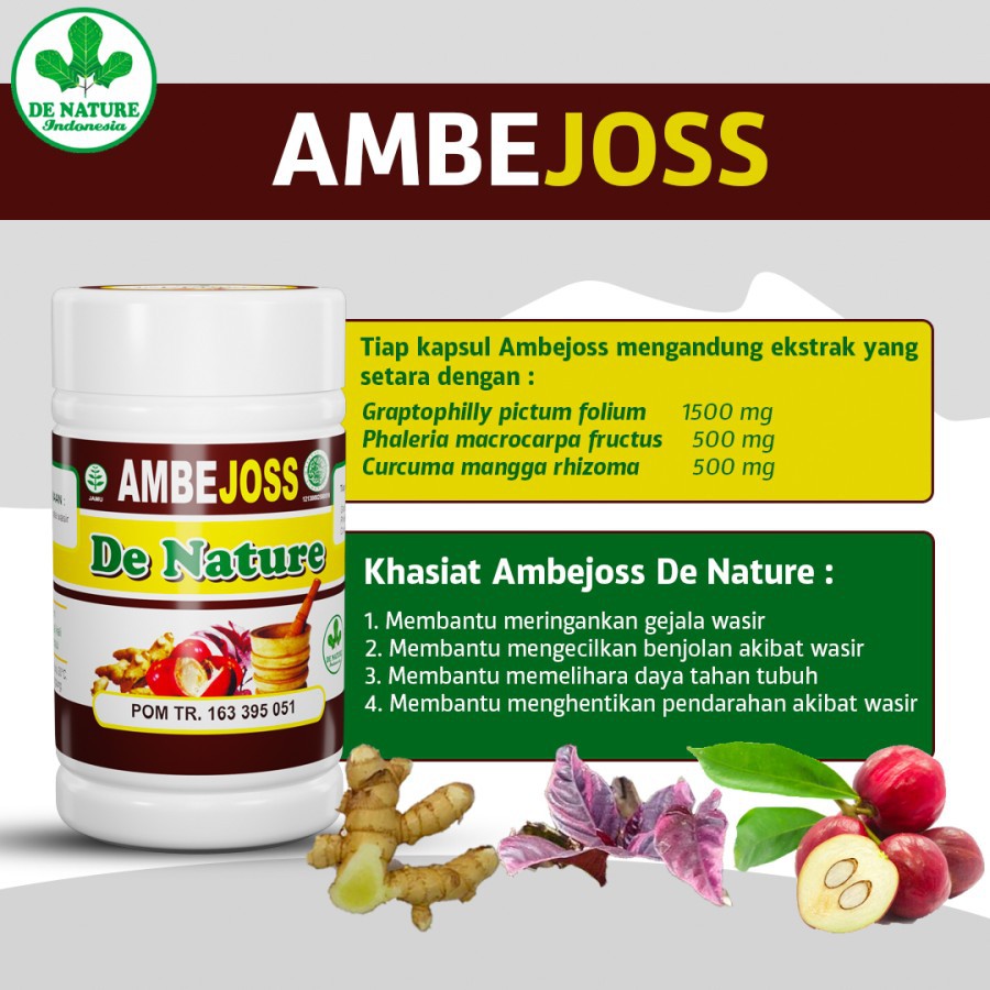 Ambejoss Obat Herbal Ambeien Wasir De Nature Stadium 1 - 4 Herbal ORIGINAL 100%  DENATURE OFFICIAL INDONESIA-3