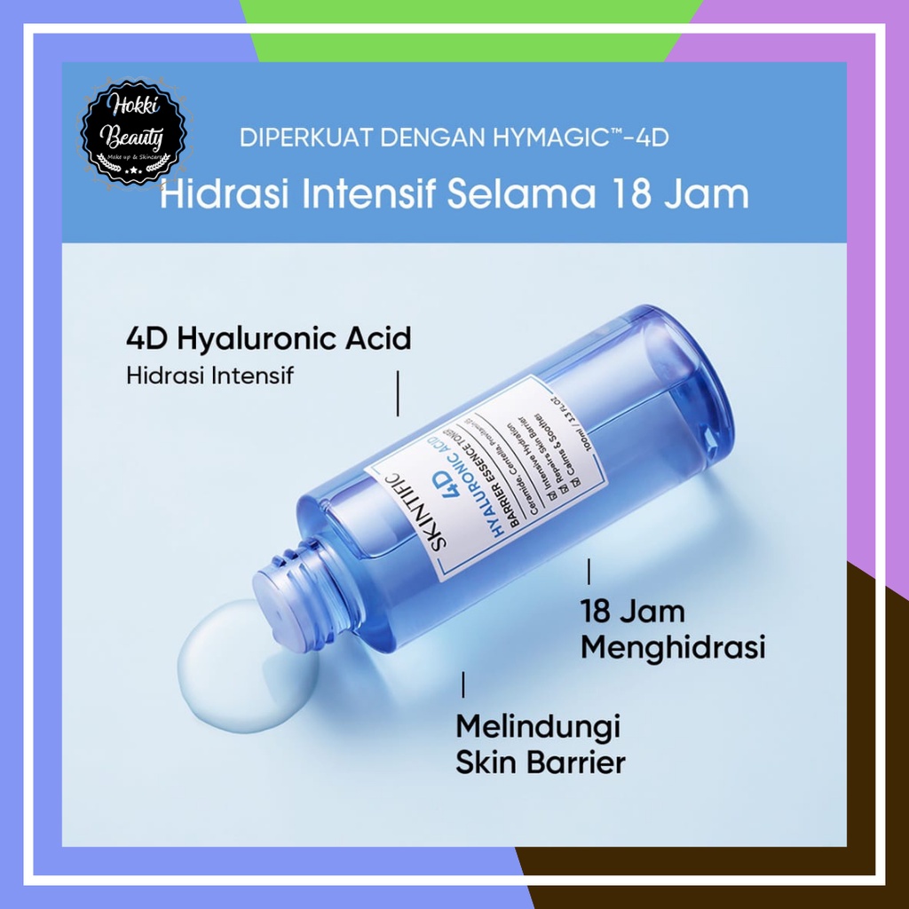 SKINTIFIC 4D Hyaluronic Acid (HA) Barrier Essence Toner Hydration Toner Defeat Dryness In10S 100ML 【BPOM】