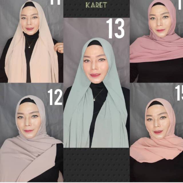 Pashmina instan karet diamond bahan diamond