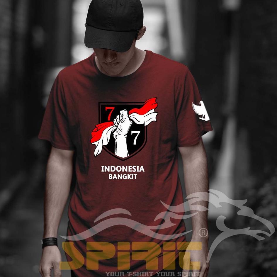 Paling Dicari.. Kaos Distro HUT RI 77th Indonesia Bangkit Baju Kemerdekaan Indonesia 17 Agustus 2022