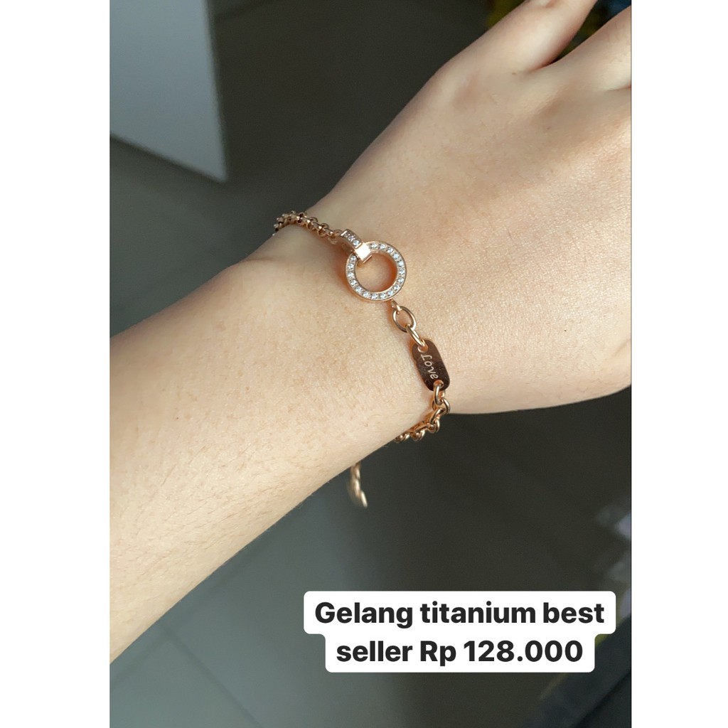 BEST SELLER Gelang Bracelet Wanita Aksesoris Titanium Korea Cocok Hadiah Gk112 sangat elegant