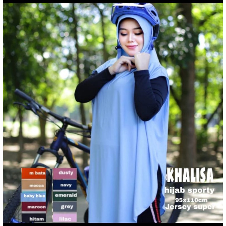 Hijab Sporty Jilbab Olahraga Khalisa Bergo Sporty Jersey Premium-3