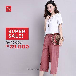 HanaFashion Maika Pants Celana  Kulot  Bahan  Wanita 