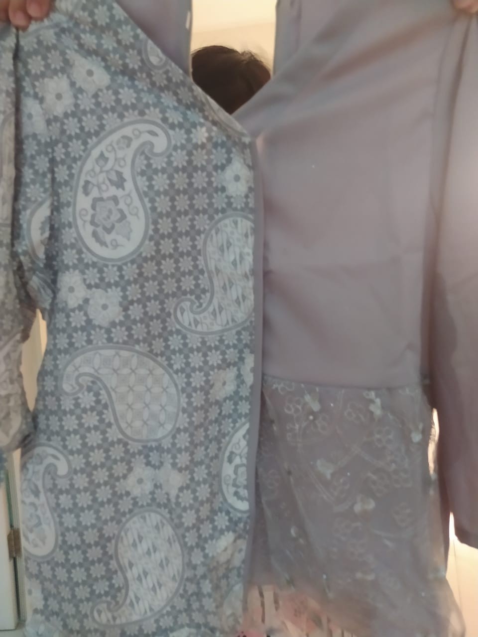 Atasan Batik Wanita Modern Blouse Batik Wanita Kombinasi Brokat Tille